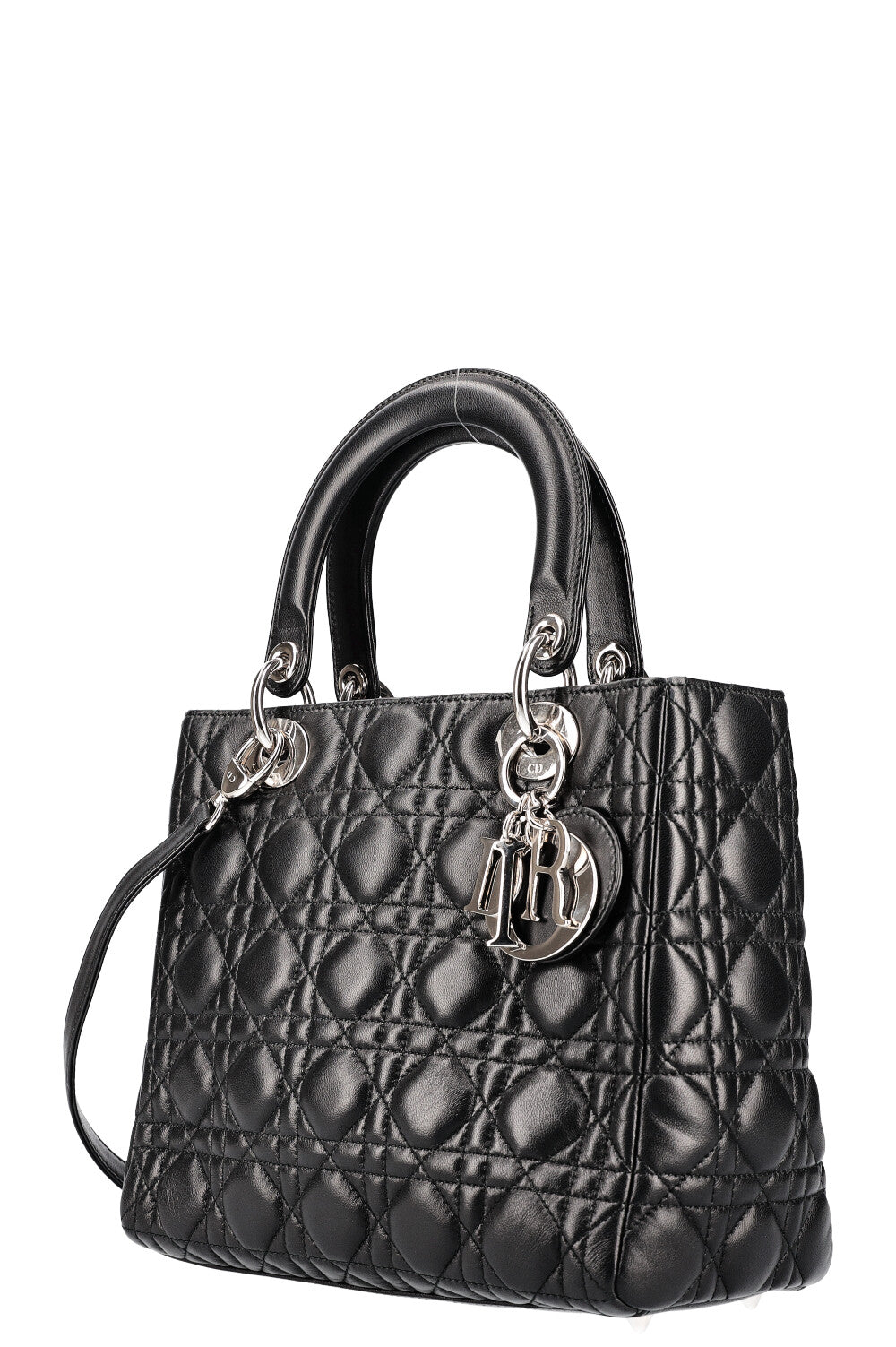 CHRISTIAN DIOR Lady Dior Bag  Medium Cannage Black