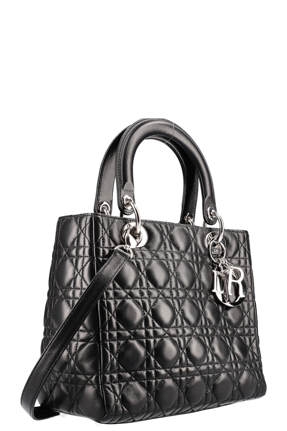 CHRISTIAN DIOR Lady Dior Bag  Medium Cannage Black