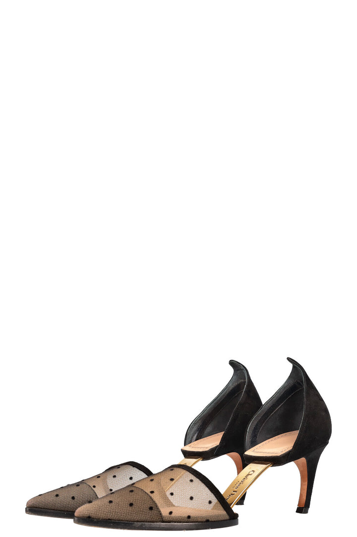 CHRISTIAN DIOR Talons D surréalistes à pois noir