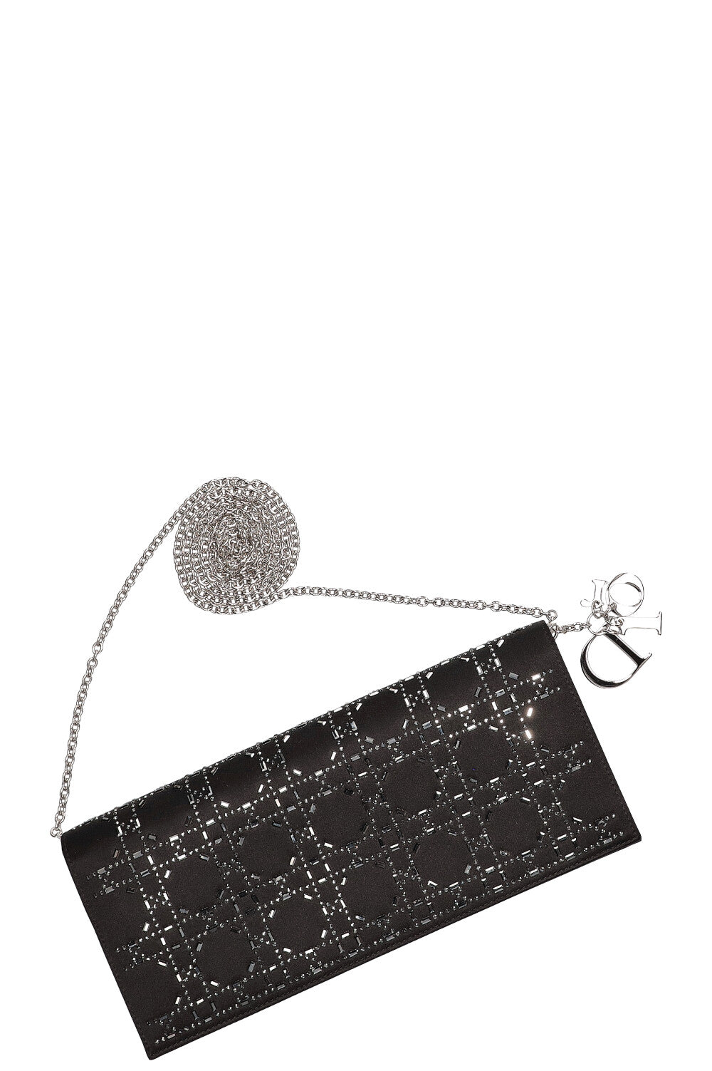 CHRISTIAN DIOR Clutch Cannage Crystals Black