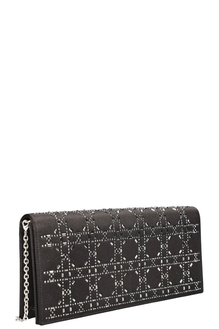 CHRISTIAN DIOR Clutch Cannage Crystals Black