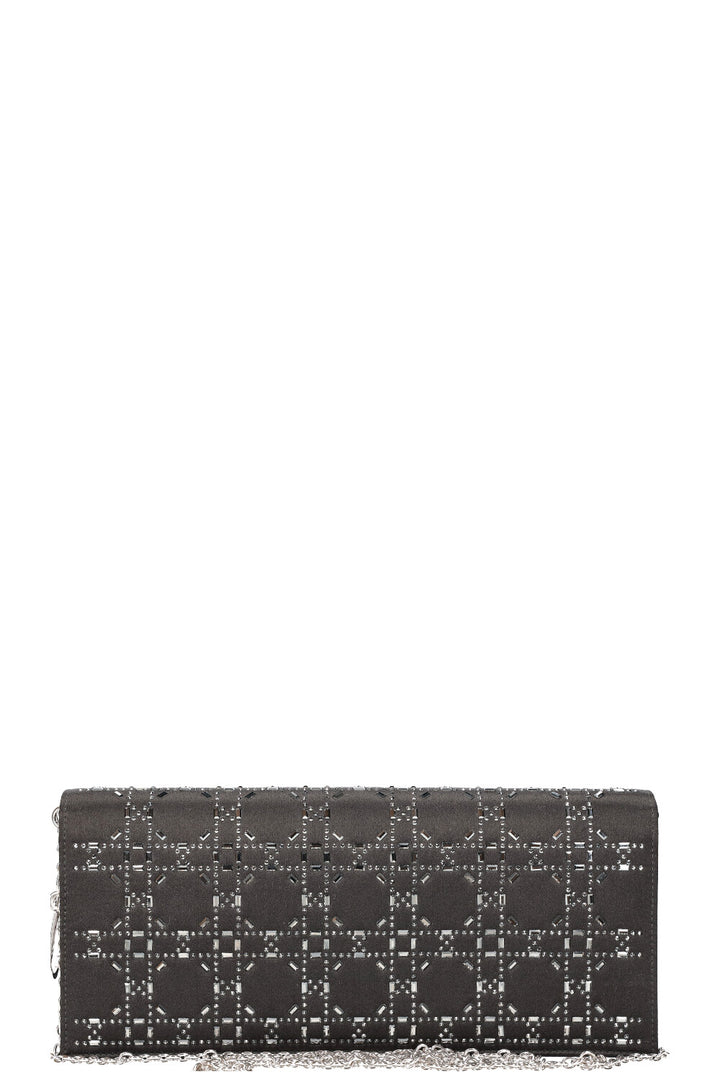 CHRISTIAN DIOR Clutch Cannage Crystals Black