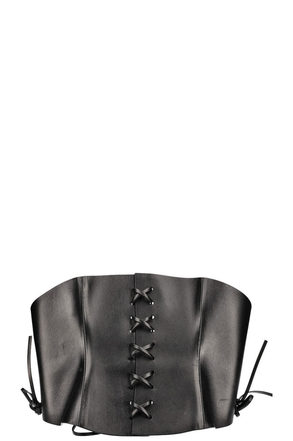 CHRISTIAN DIOR Ceinture corset D-Lace Cuir Noir