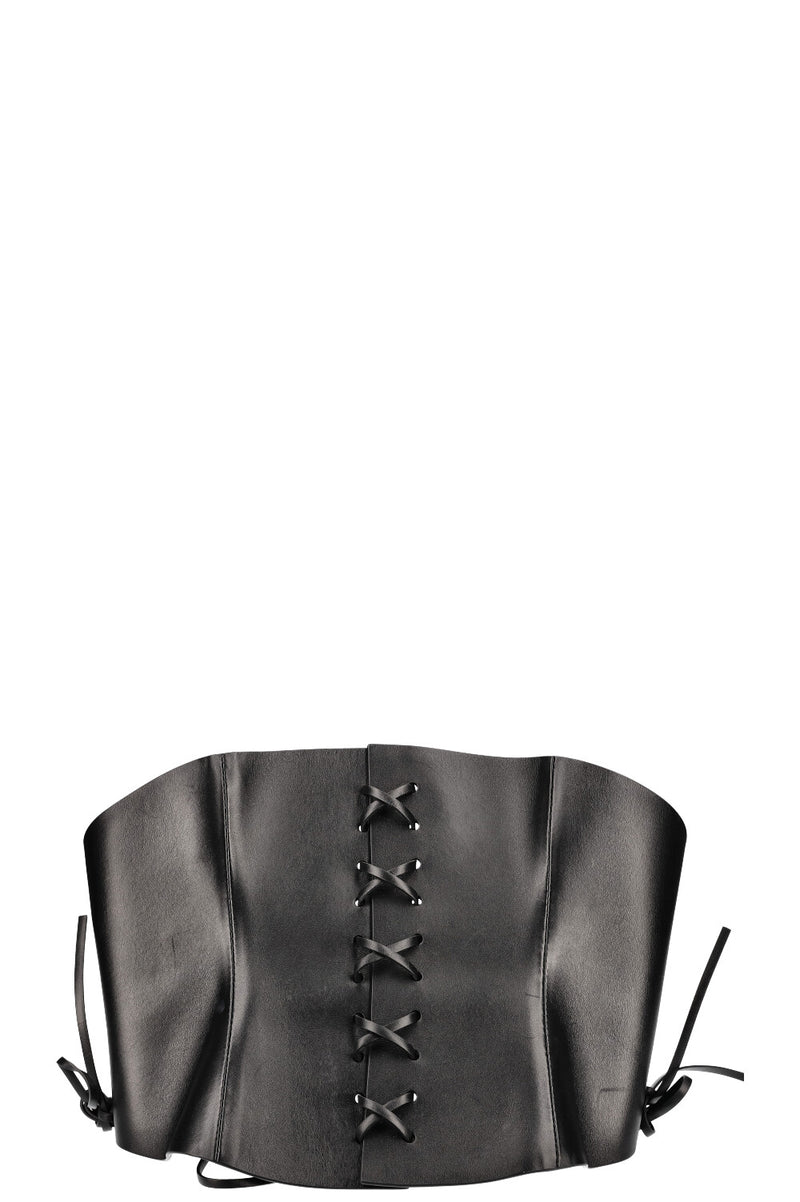 CHRISTIAN DIOR D-Lace Corset Belt Leather Black