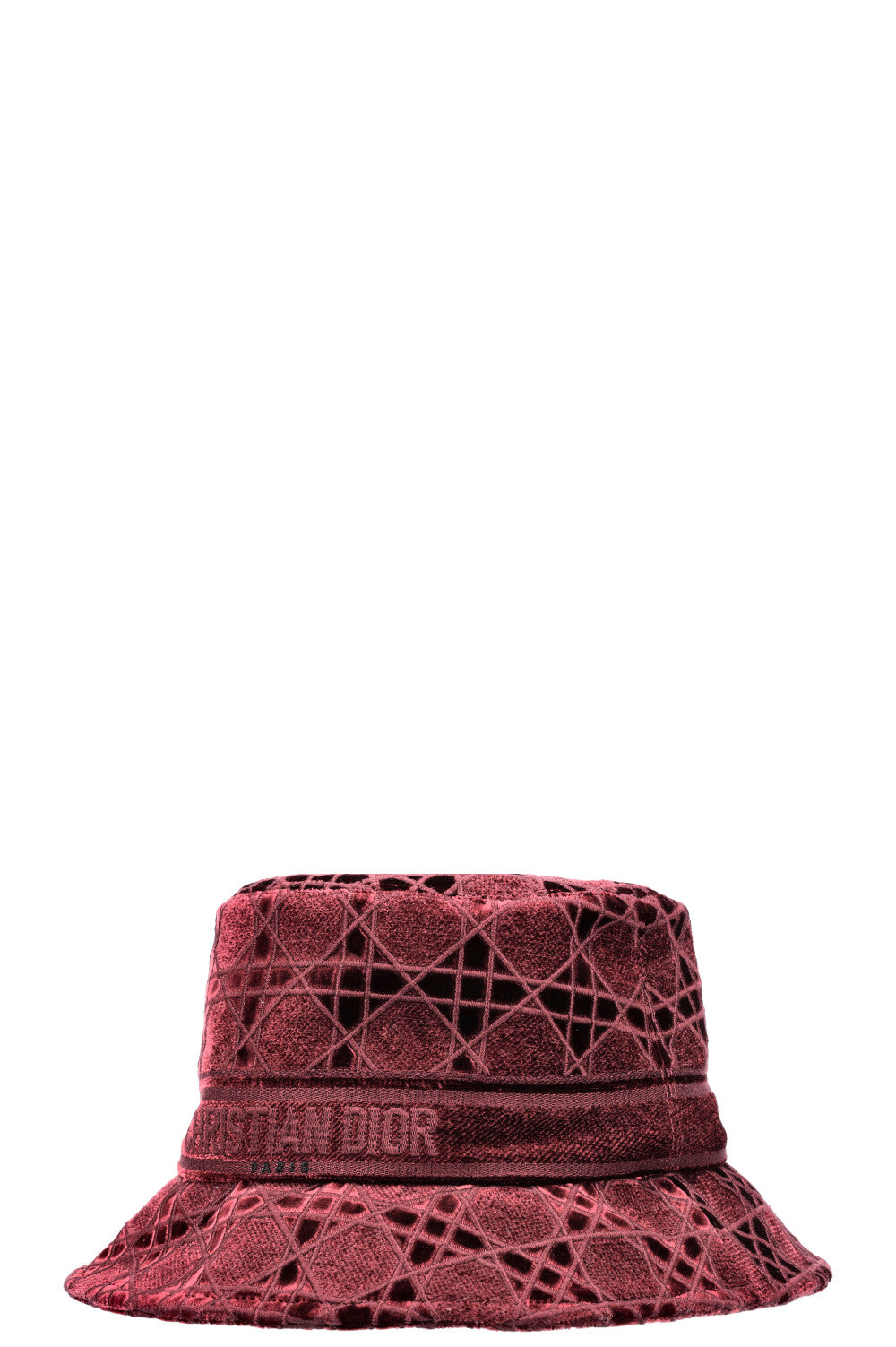 CHRISTIAN DIOR Cannage Bucket Hat Velvet Bordeaux