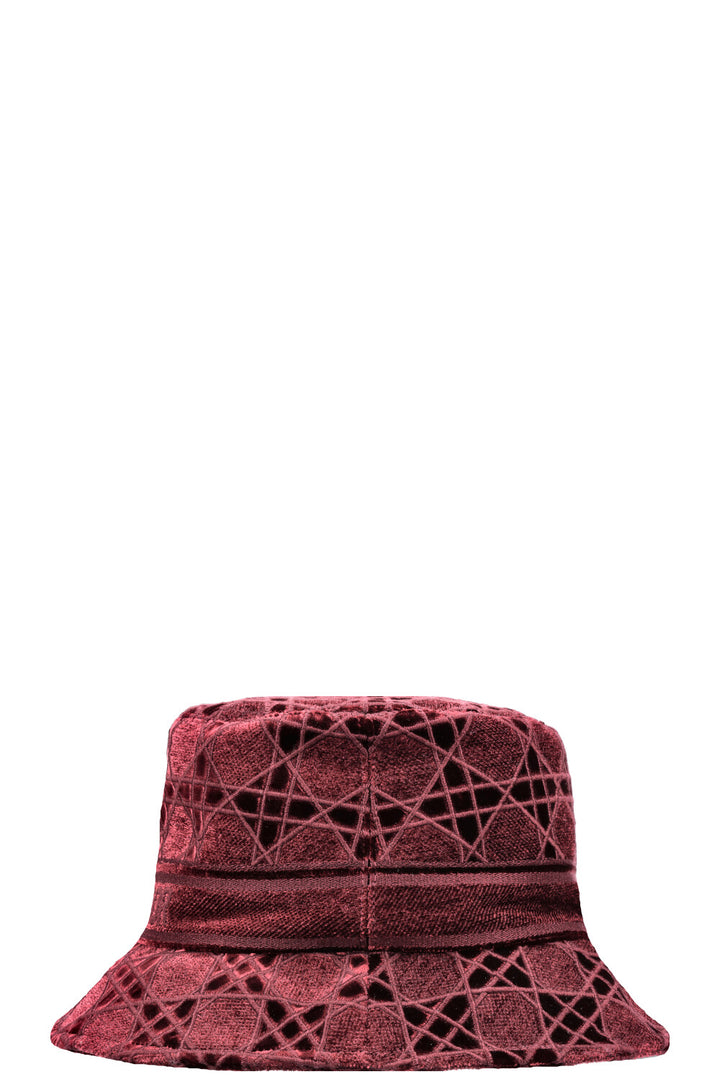 CHRISTIAN DIOR Cannage Bucket Hat Velvet Bordeaux