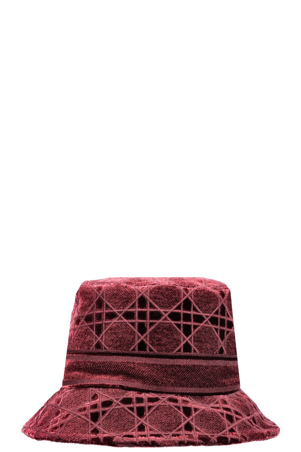 CHRISTIAN DIOR Cannage Bucket Hat Velvet Bordeaux