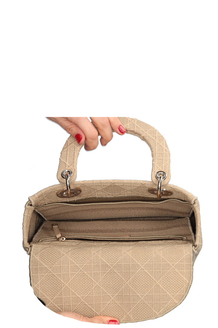 CHRISTIAN DIOR Lady D-Lite Medium Cannage Beige