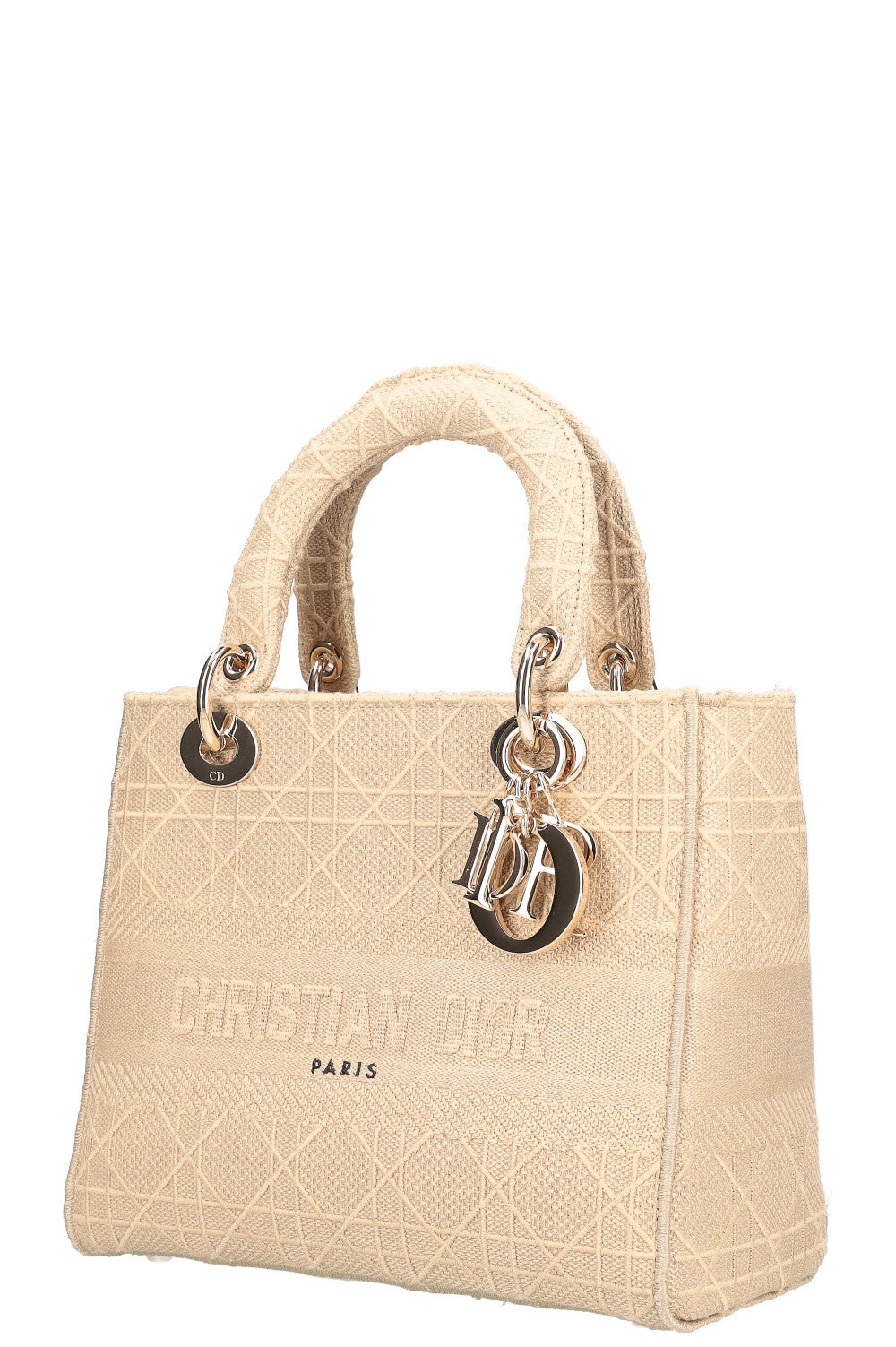 CHRISTIAN DIOR Lady D-Lite Medium Cannage Beige