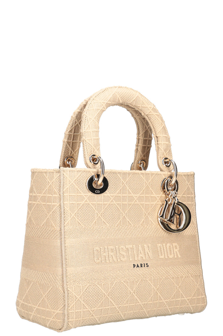 CHRISTIAN DIOR Lady D-Lite Medium Cannage Beige