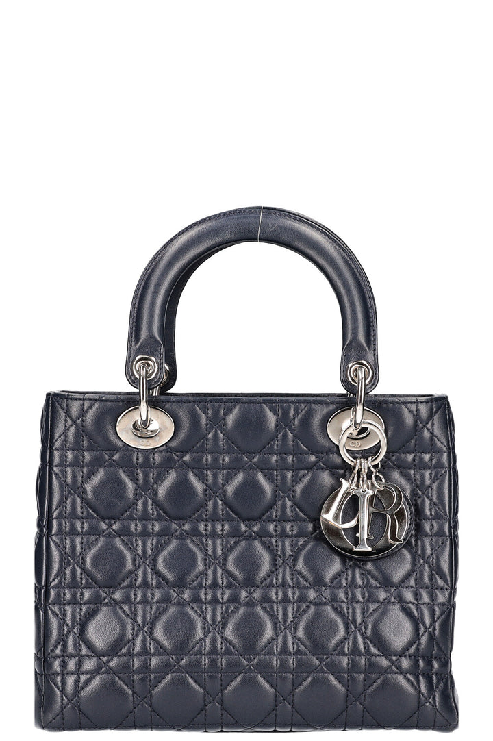 CHRISTIAN DIOR Lady Dior Medium Navy