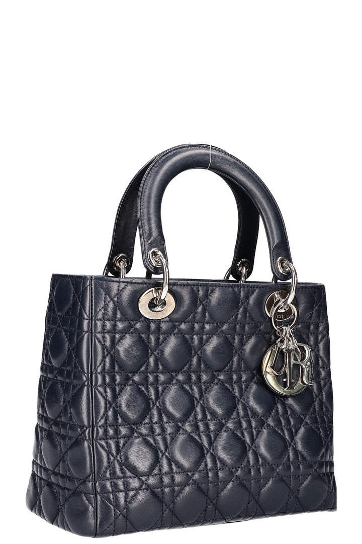 CHRISTIAN DIOR Lady Dior Medium Navy