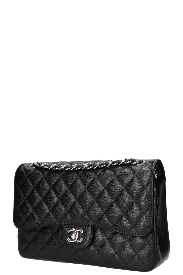 CHANEL Double Flap Bag Caviar Large Black