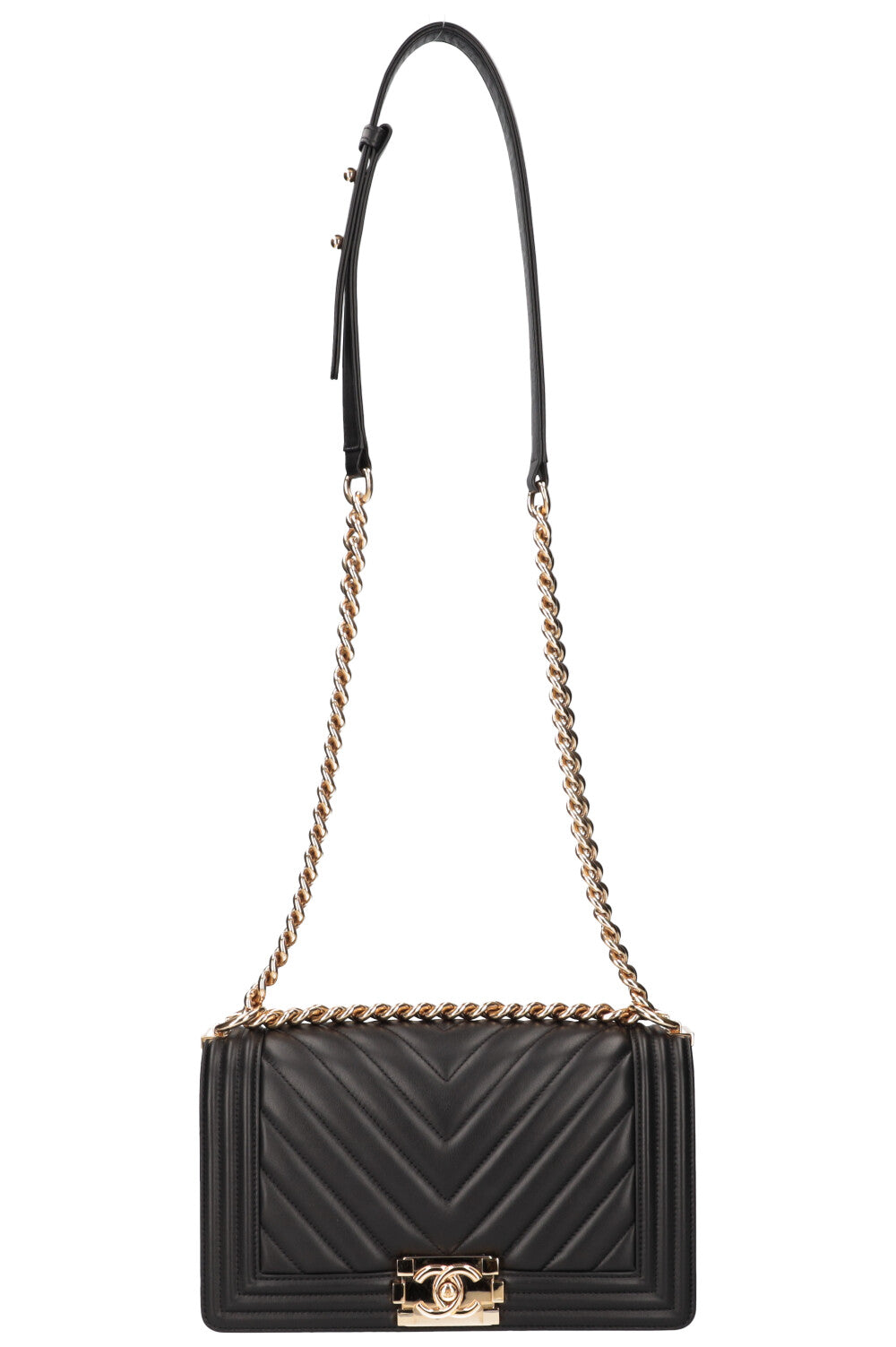 CHANEL Medium Boy Bag Chevron Black