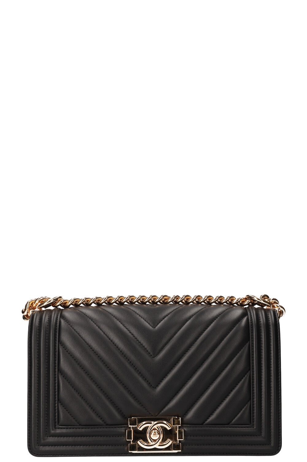 CHANEL Medium Boy Bag Chevron Black