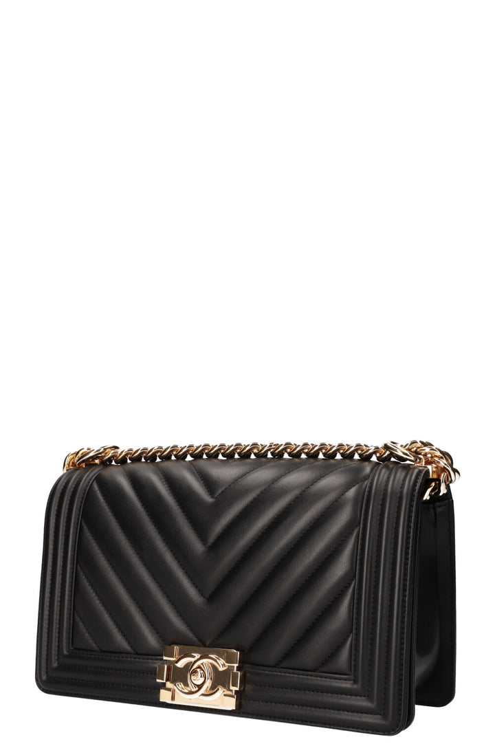 CHANEL Medium Boy Bag Chevron Black