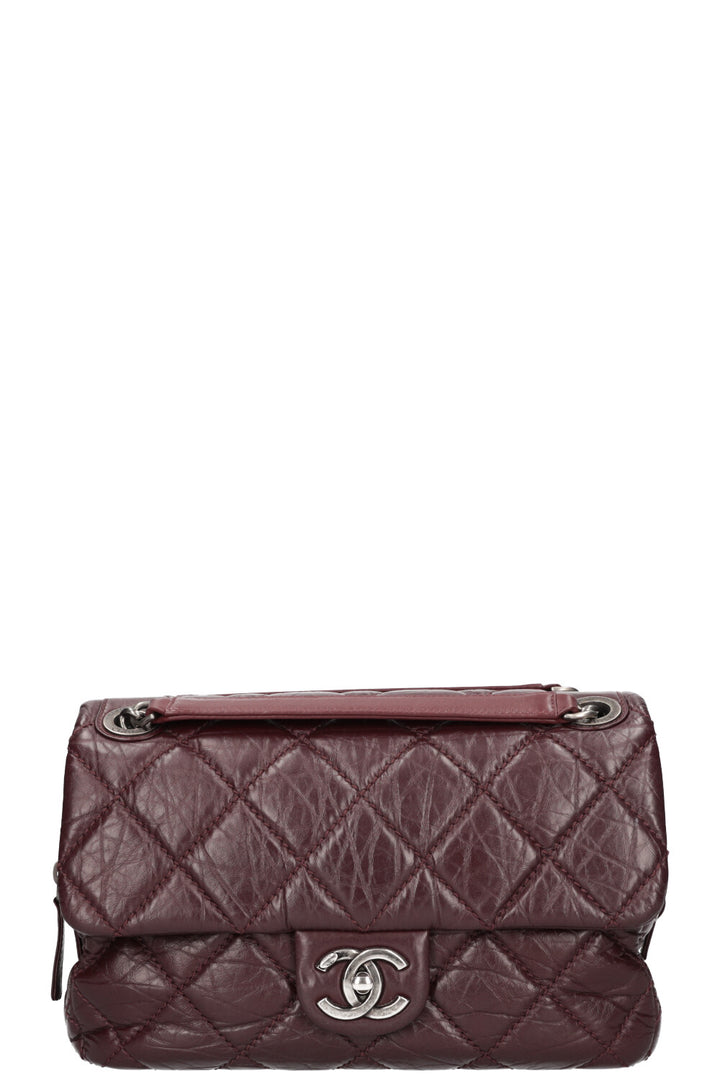 CHANEL Portobello Flap Bag Quilted Aged Calfskin Bordeaux