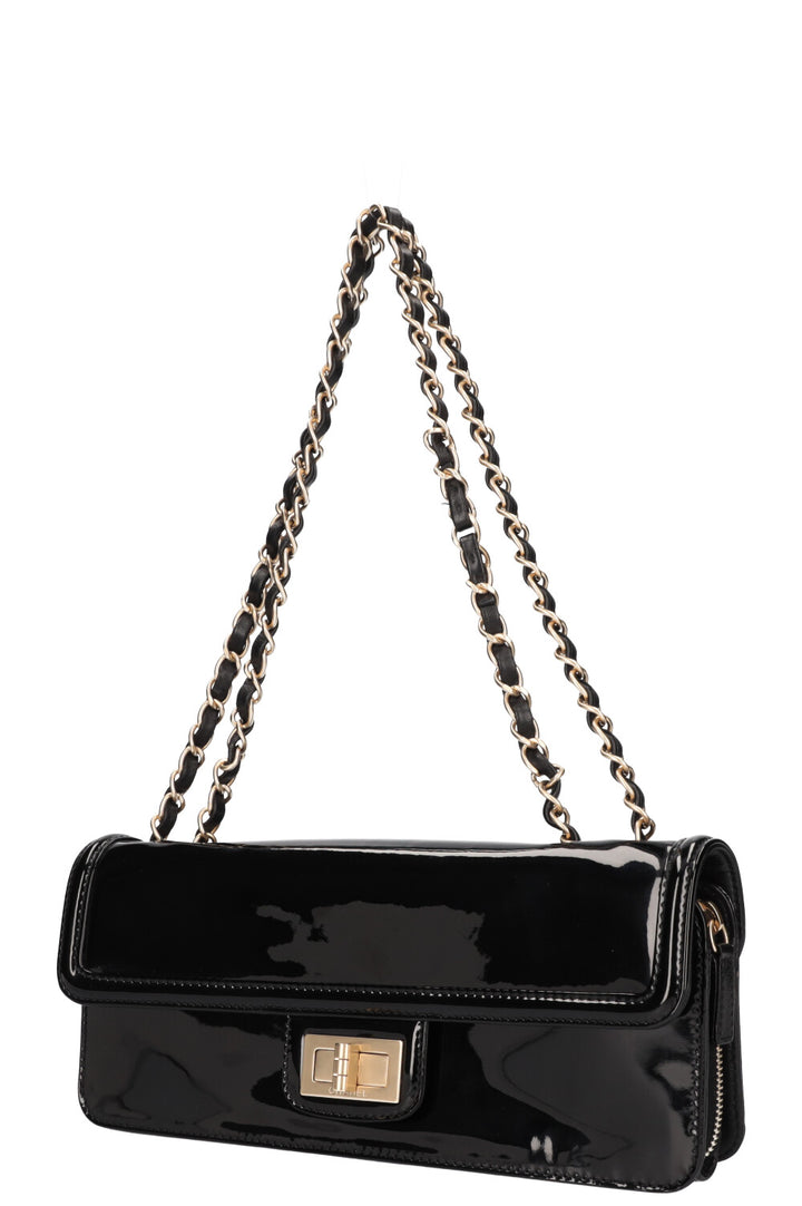 CHANEL Reissue East West Bag Patent Black