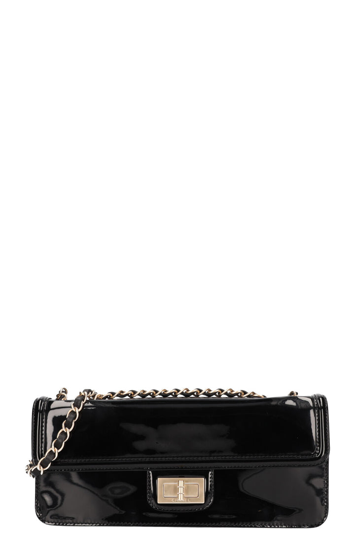 CHANEL Reissue East West Bag Patent Black