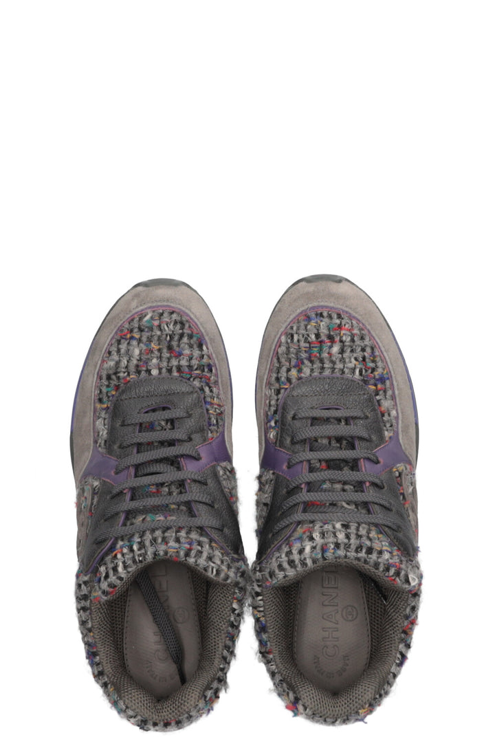CHANEL Sneakers Tweed Grey
