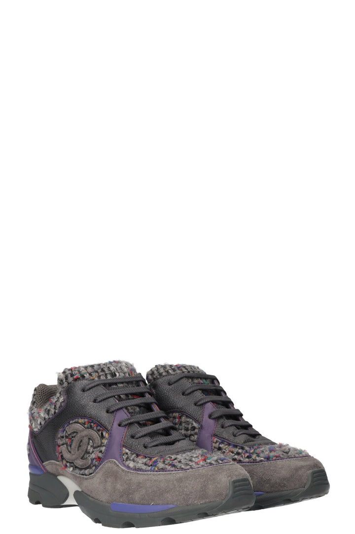 CHANEL Sneakers Tweed Grey