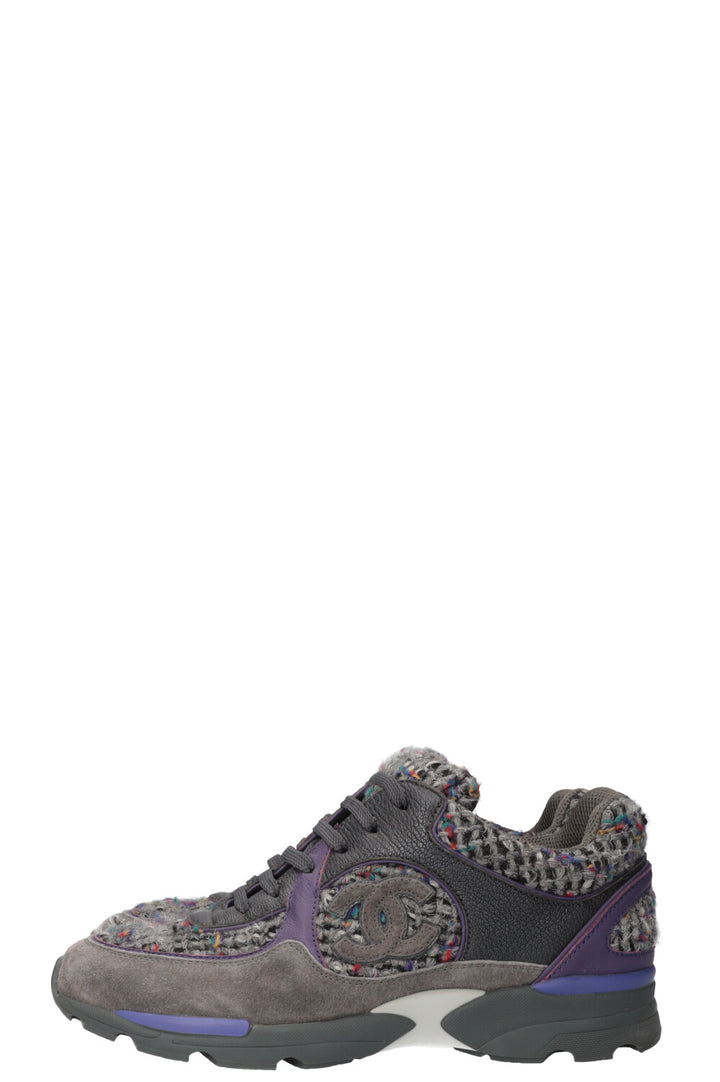 CHANEL Sneakers Tweed Grey