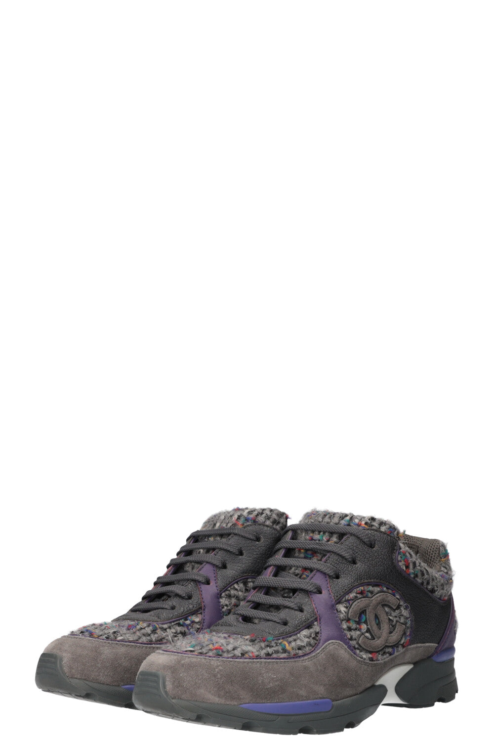 CHANEL Sneakers Tweed Grey