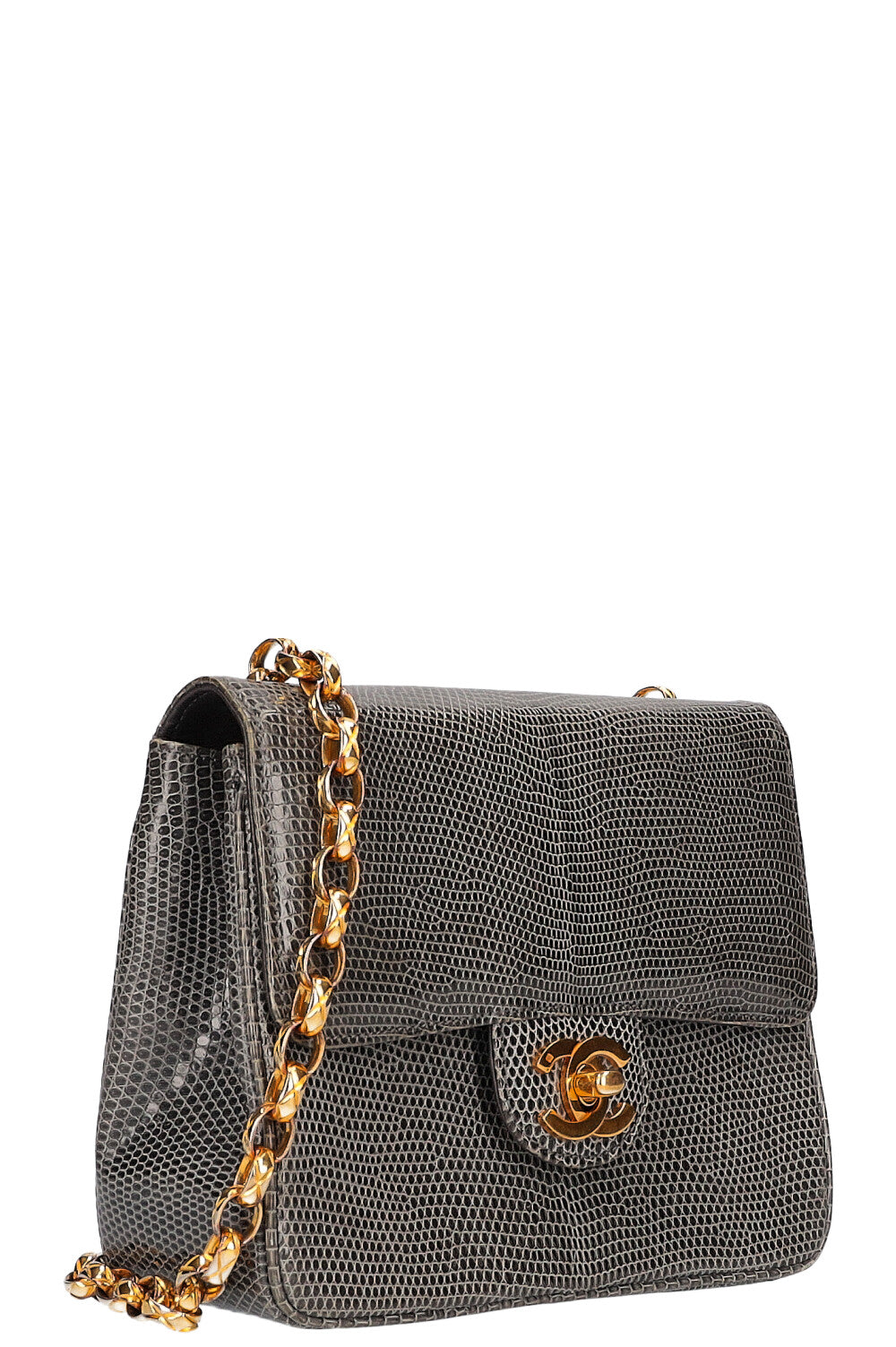 Chanel lizard flap bag top