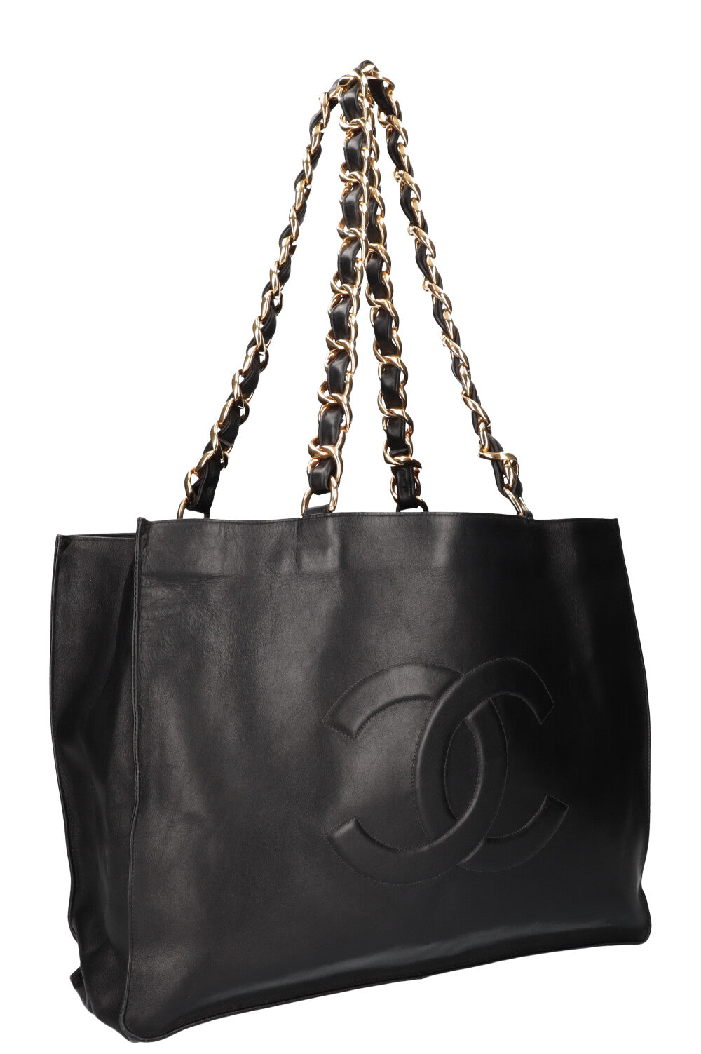 CHANEL Vintage CC Chain Tote Black