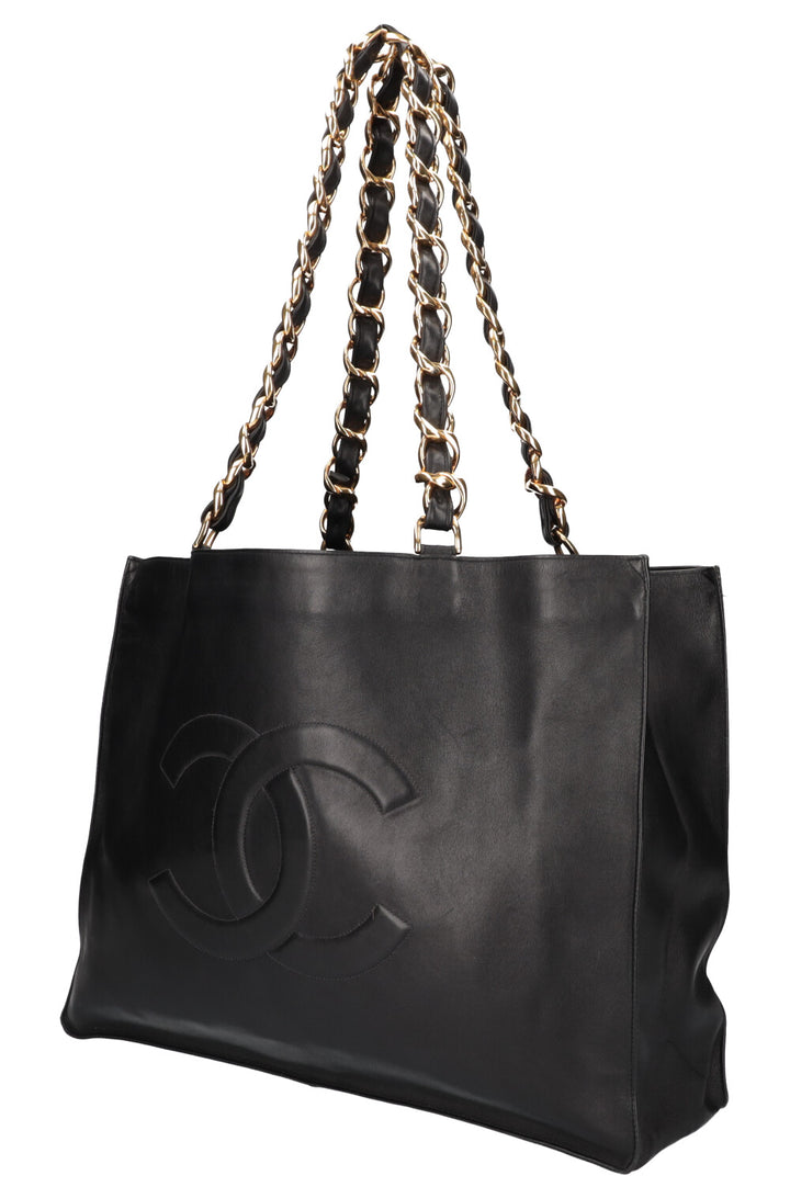 CHANEL Vintage CC Chain Tote Black