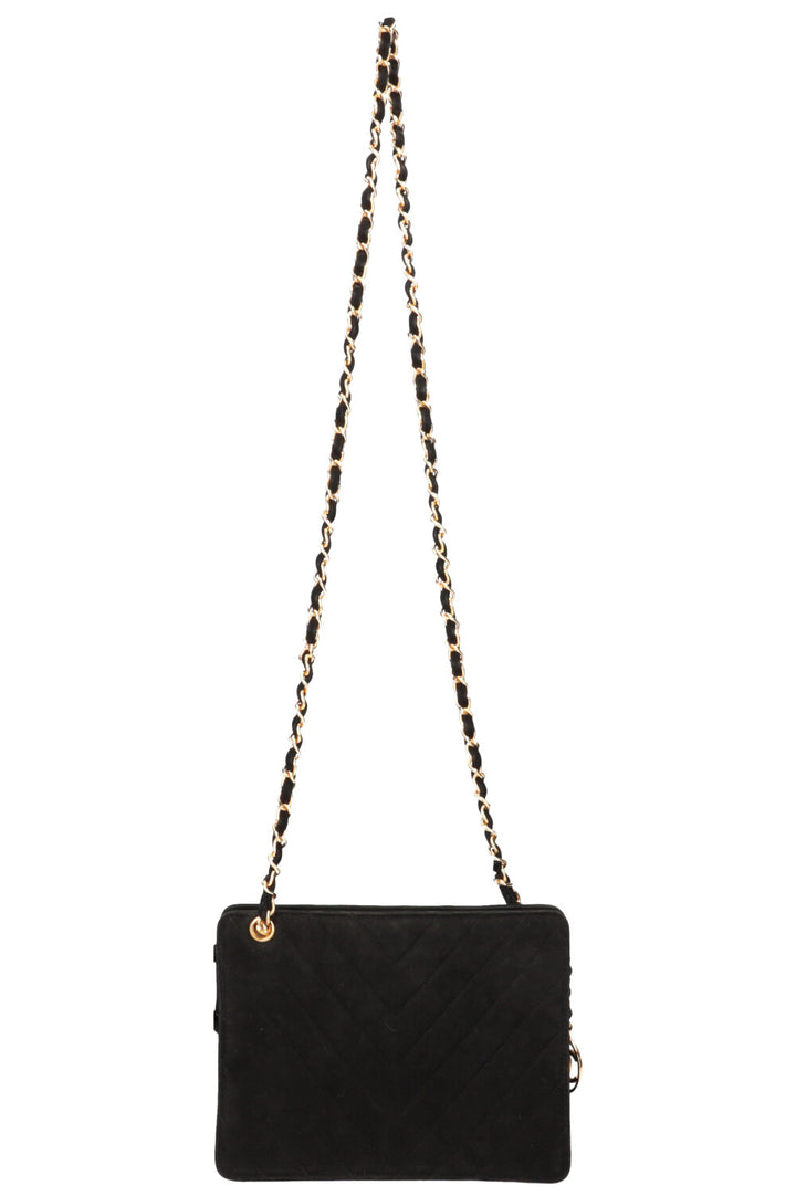 Chanel Chevron Bag Suede Vintage 