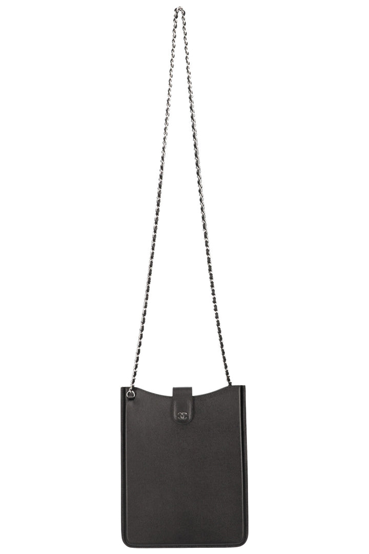 CHANEL iPad Case Caviar with Chain Black