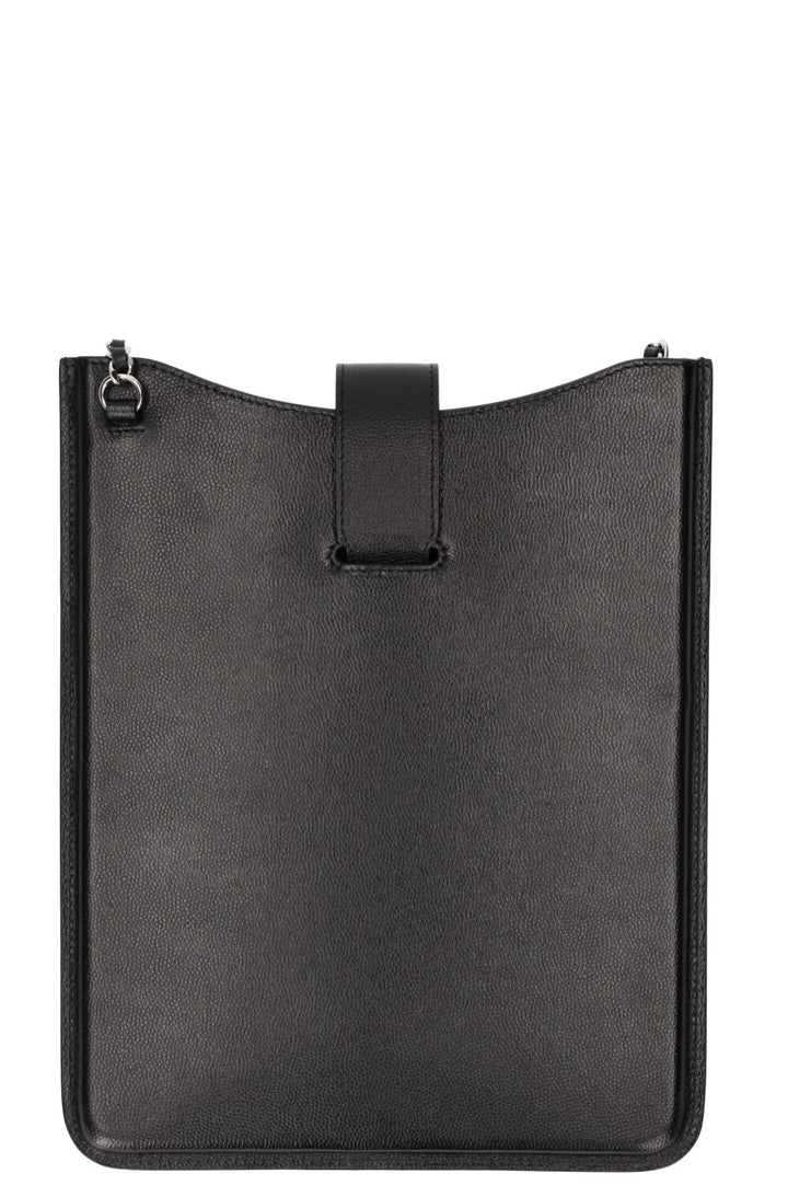 CHANEL iPad Case Caviar with Chain Black