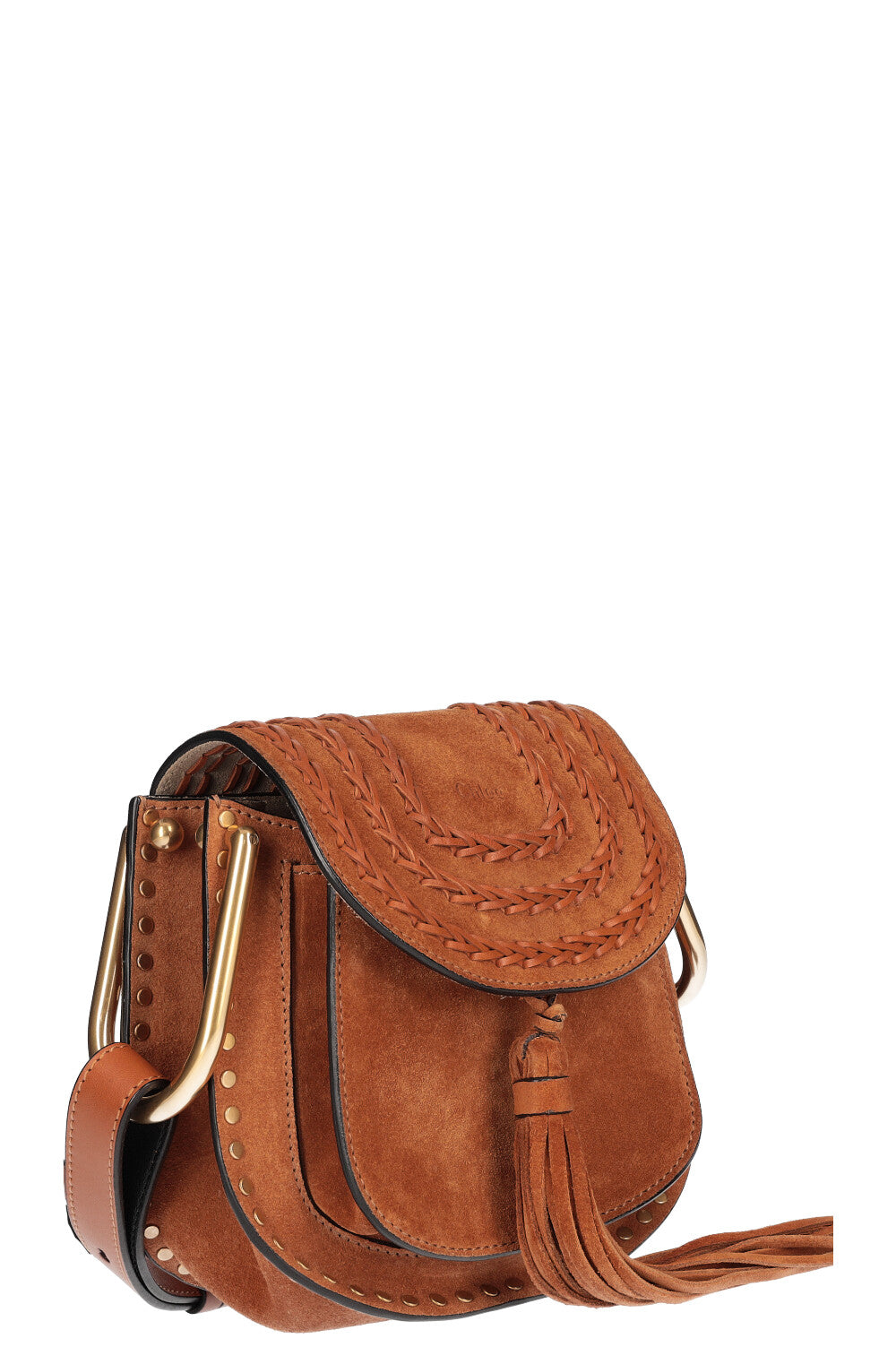 CHLO Hudson Small Bag Suede Cognac