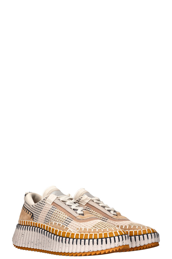 CHLOÉ Baskets Nama Jaune &amp; Beige