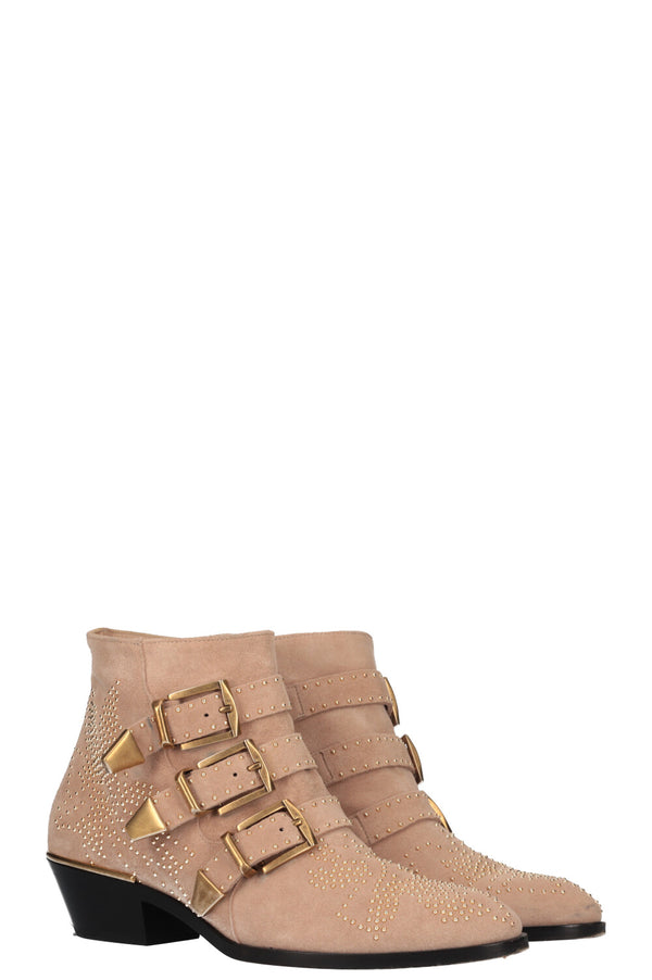 CHLOÉ Bottines Susanna Daim Beige