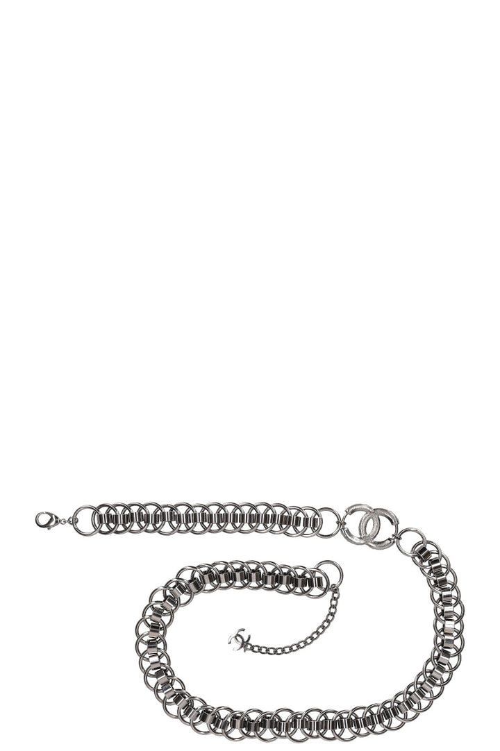 CHANEL Ceinture 05A Argent CC Cristaux
