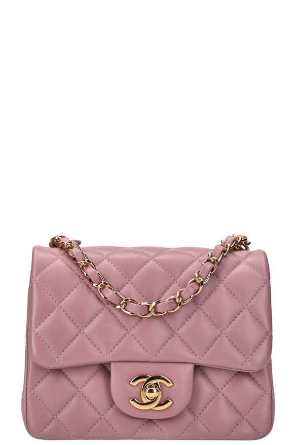 CHANEL Mini sac à rabat carré Mauve