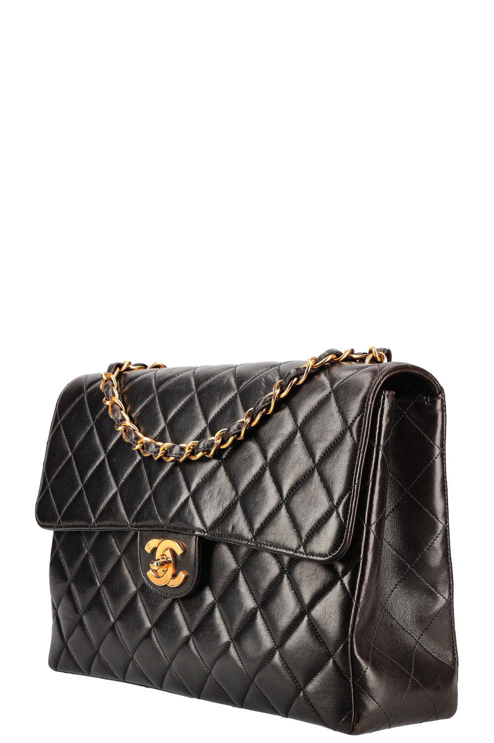 CHANEL Vintage Jumbo Single Flap Bag Black REAWAKE