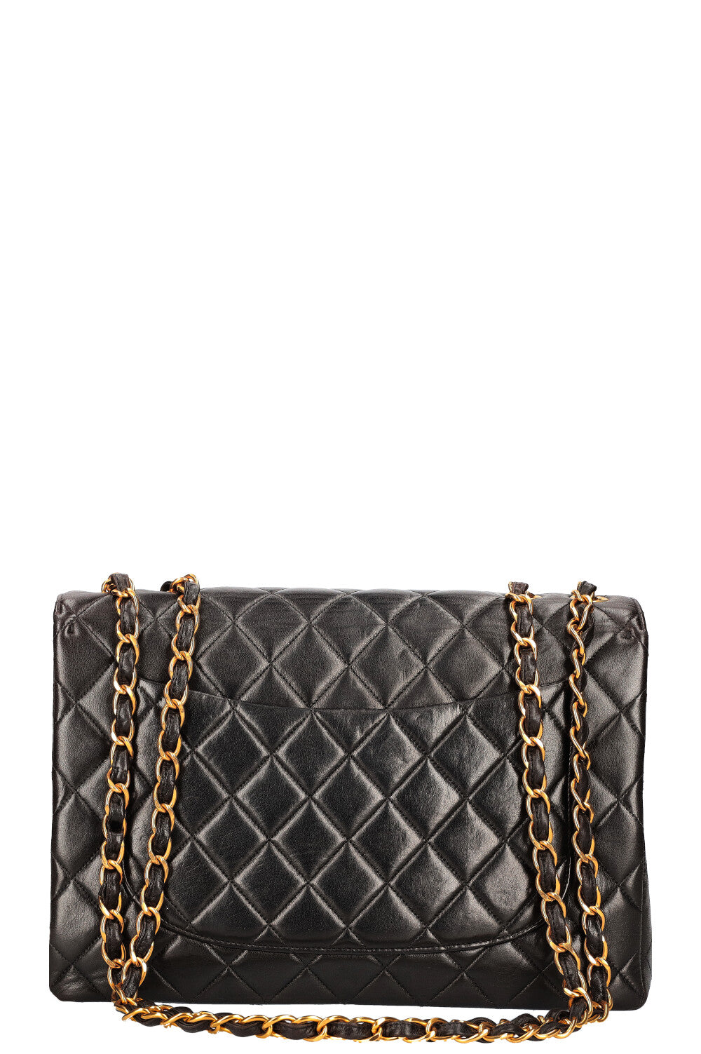 CHANEL Vintage Jumbo Sac à Rabat Unique Noir