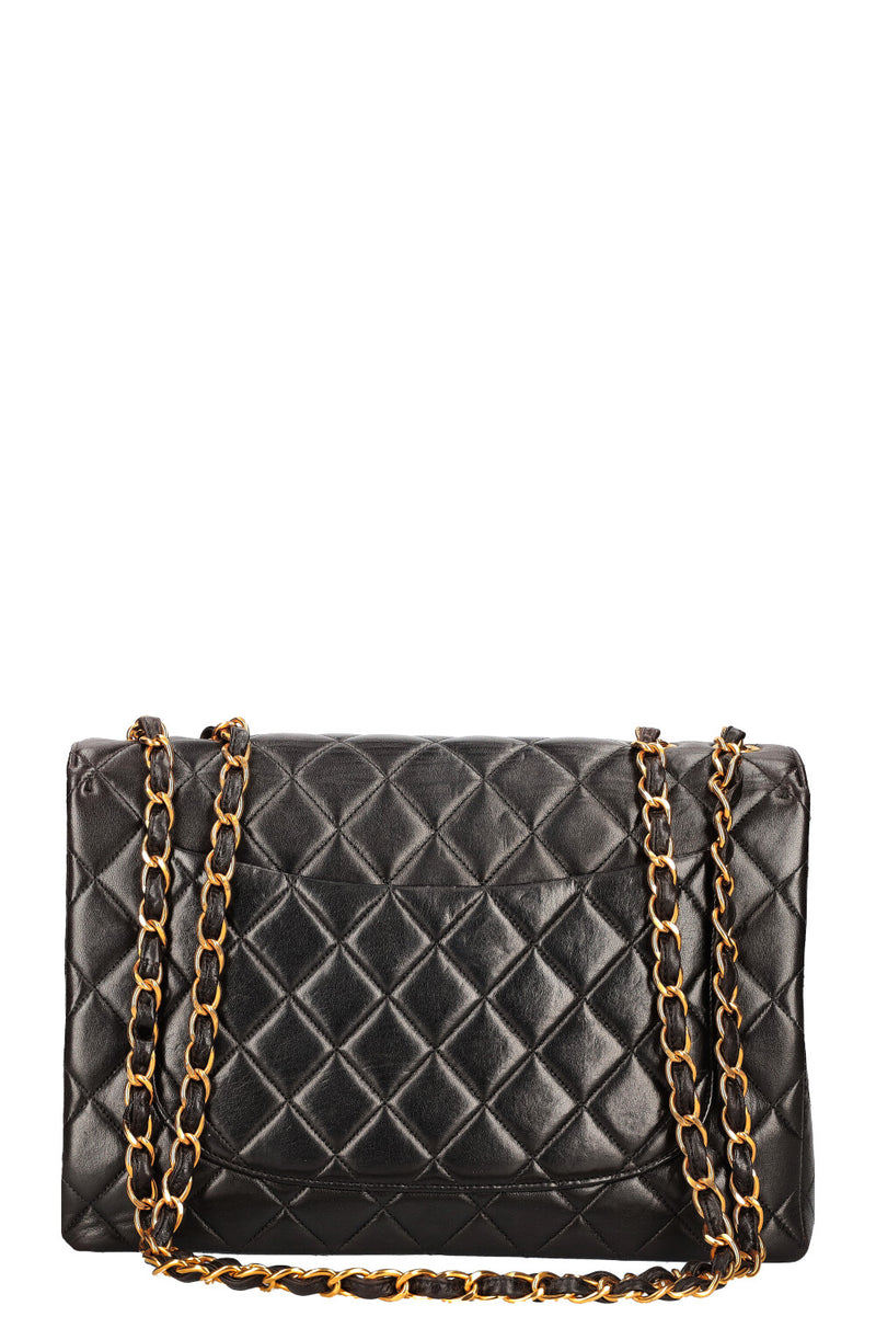 CHANEL Vintage Jumbo Single Flap Bag Black