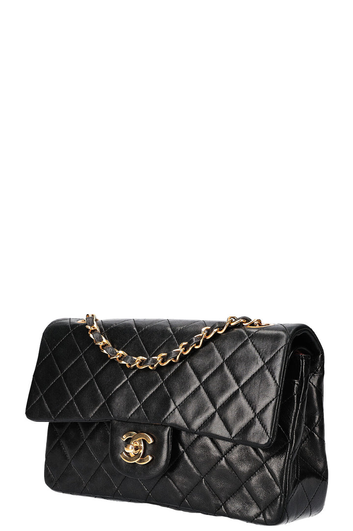 CHANEL Sac moyen à double rabat noir 1989