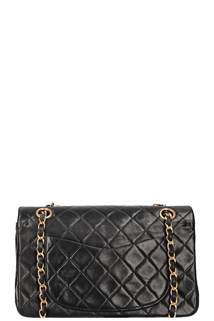 CHANEL Sac moyen à double rabat noir 1989