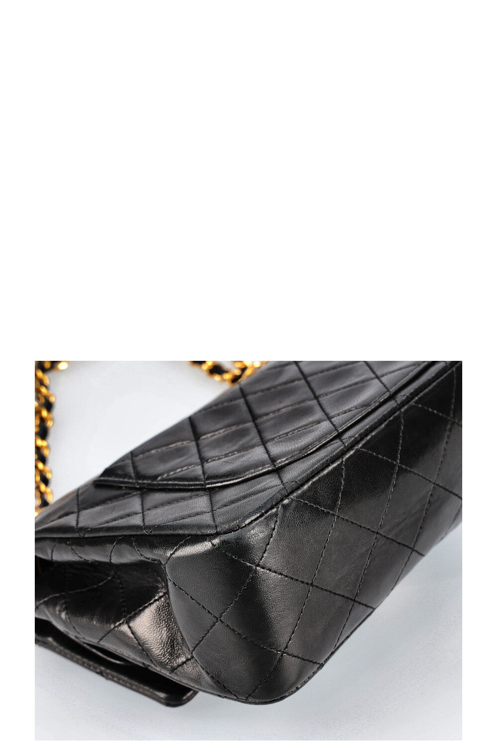 CHANEL Sac moyen à double rabat noir 1989