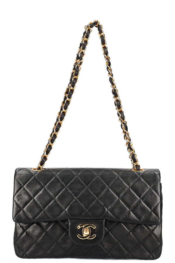 CHANEL Sac moyen à double rabat noir 1989