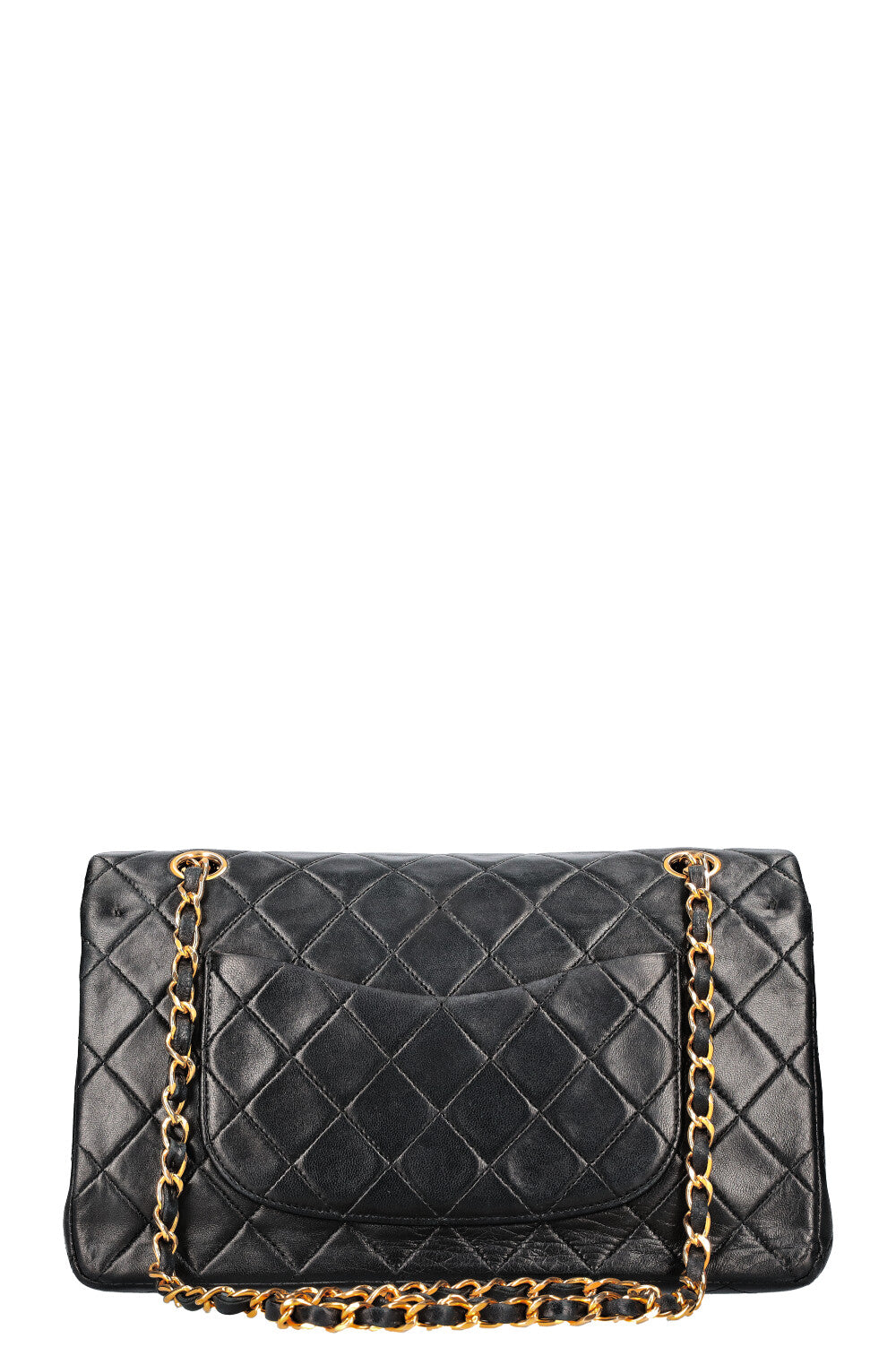 CHANEL Sac moyen à double rabat Noir