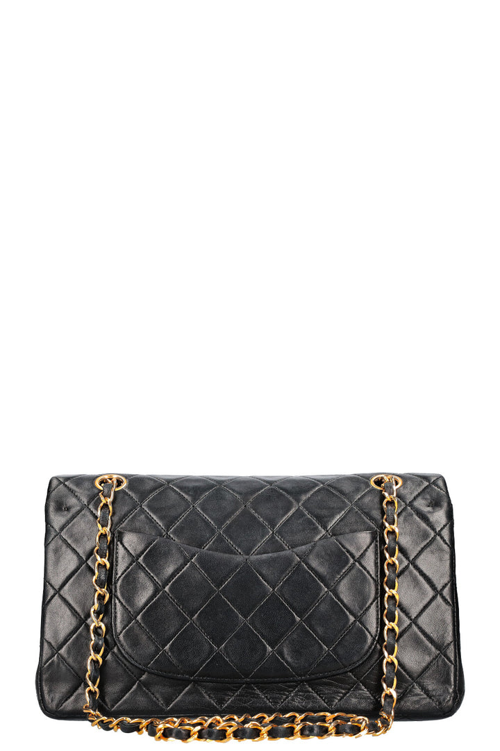 CHANEL Sac moyen à double rabat Noir