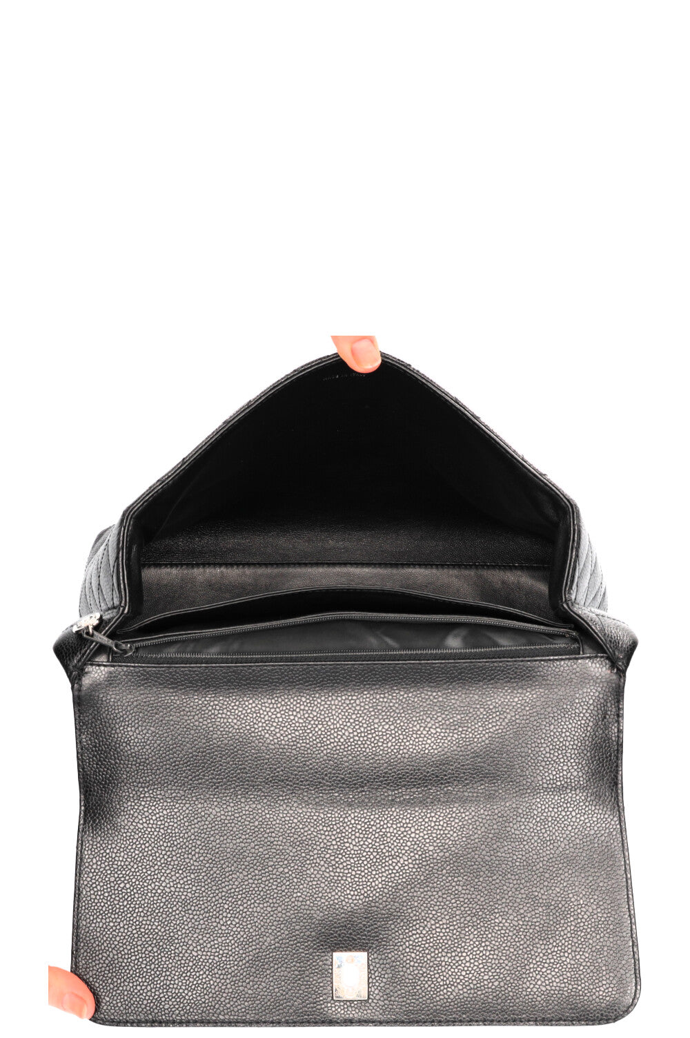 CHANEL Top Handle Bag Caviar Black