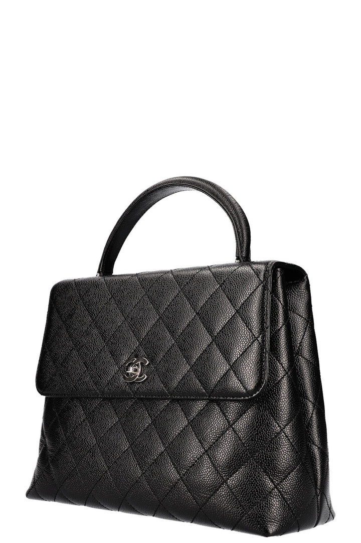 CHANEL Top Handle Bag Caviar Black