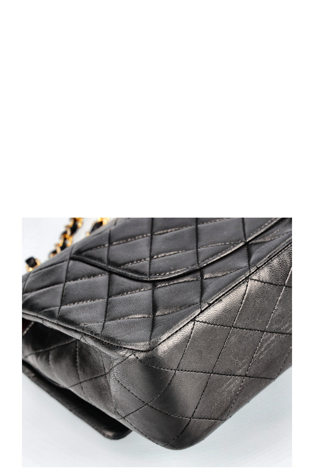 CHANEL Sac moyen à double rabat Noir